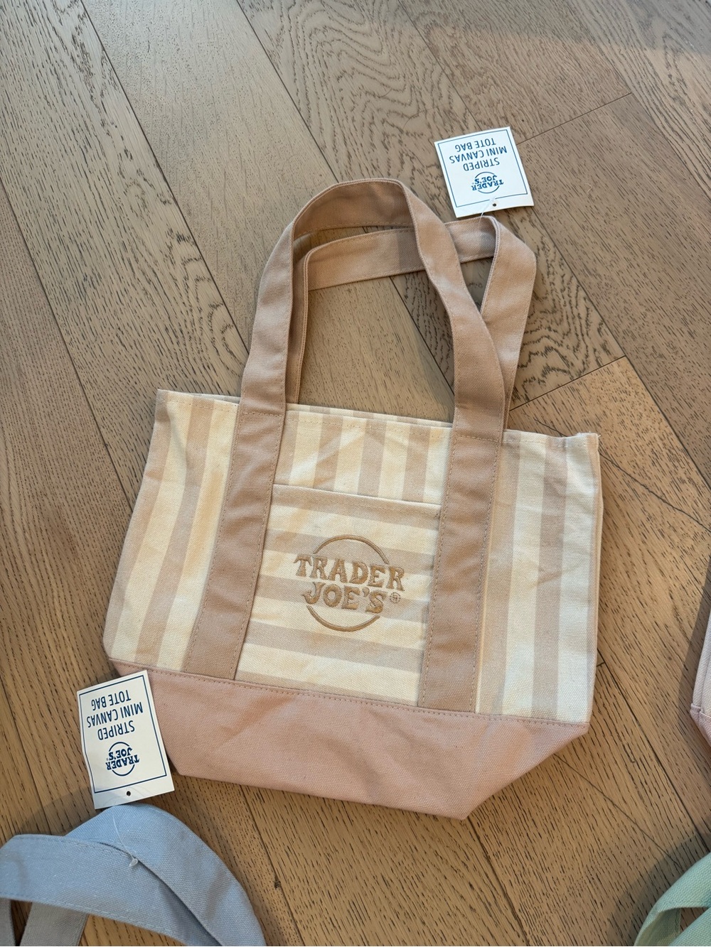 Trader Joe’s Striped Canvas Tote Bag - Tan